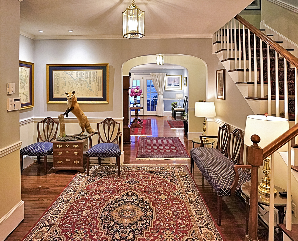 Interior shot of the front foyer at Oceansedge